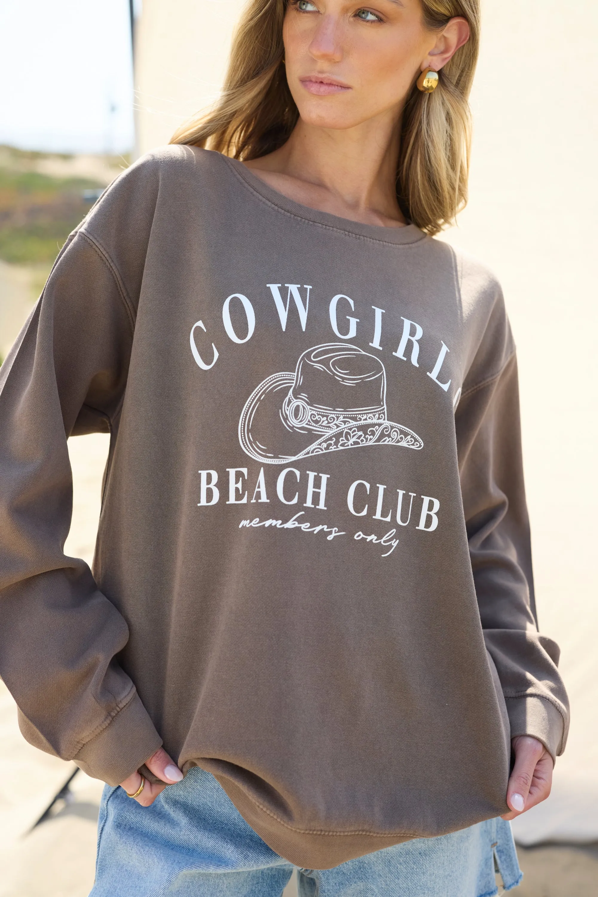 "Cowgirls Beach Club" Garment Dye Crewneck sold by Vintage Havana product image thumbnail 2