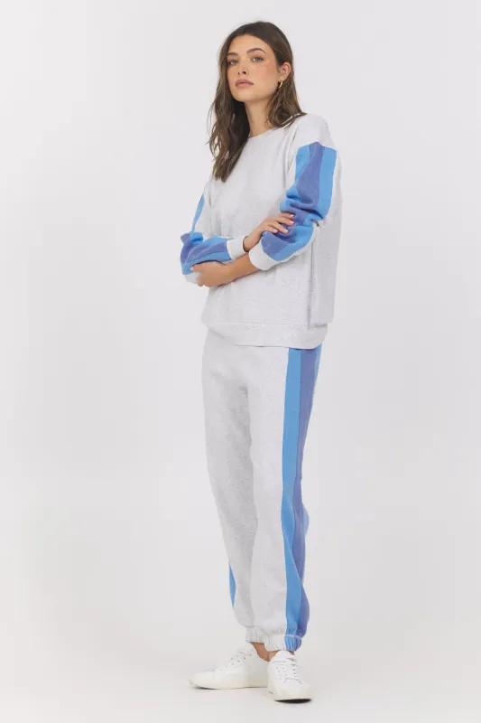 Color Block Burnout Fleece Crew + Jogger 2-Piece Set sold by Vintage Havana