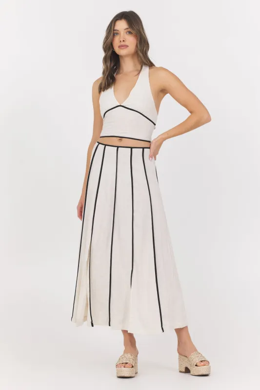 Linen Blend Halter + Maxi Skirt 2-Piece Set sold by Vintage Havana