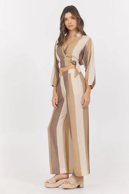 Woven Metallic Top + Pant 2-Piece Set made by Vintage Havana