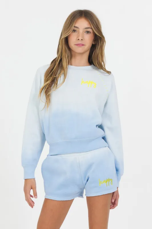 Ombre Blue Handstitch ‘Happy’ 2-Piece Set sold by Vintage Havana