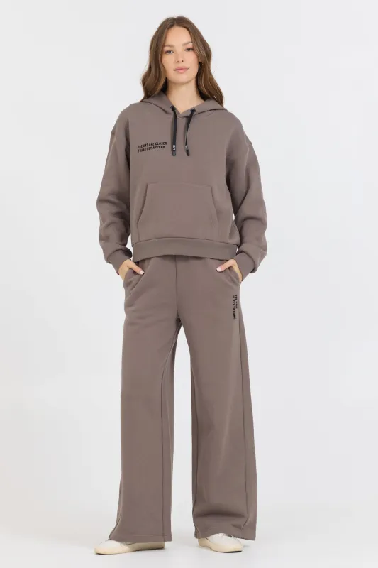 Taupe Grey Pant + Hoodie 2-Piece Set sold by Vintage Havana