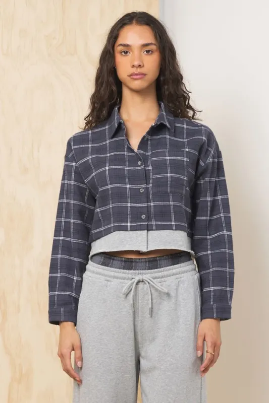 Flannel Shirt w/ French Terry Hem made by Vintage Havana