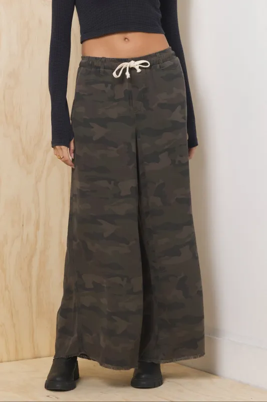 Tencel Wide Leg Pant - Camo sold by Vintage Havana