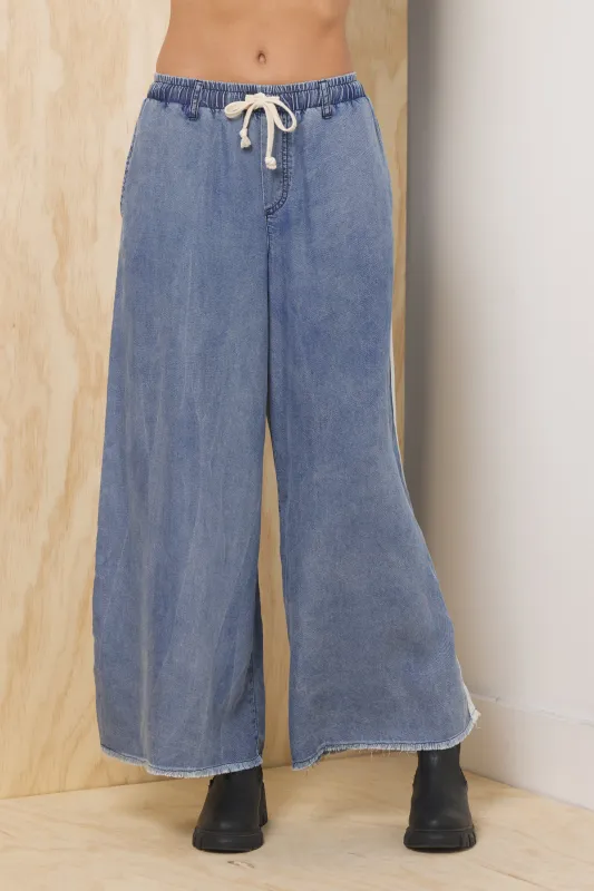 Tencel Wide Leg Pant w/ Contrast sold by Vintage Havana