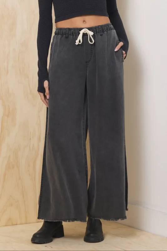 Tencel Wide Leg Pant - Charcoal sold by Vintage Havana