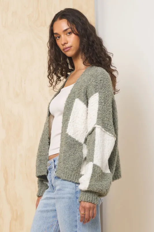 Checkered Knit Cardigan sold by Vintage Havana