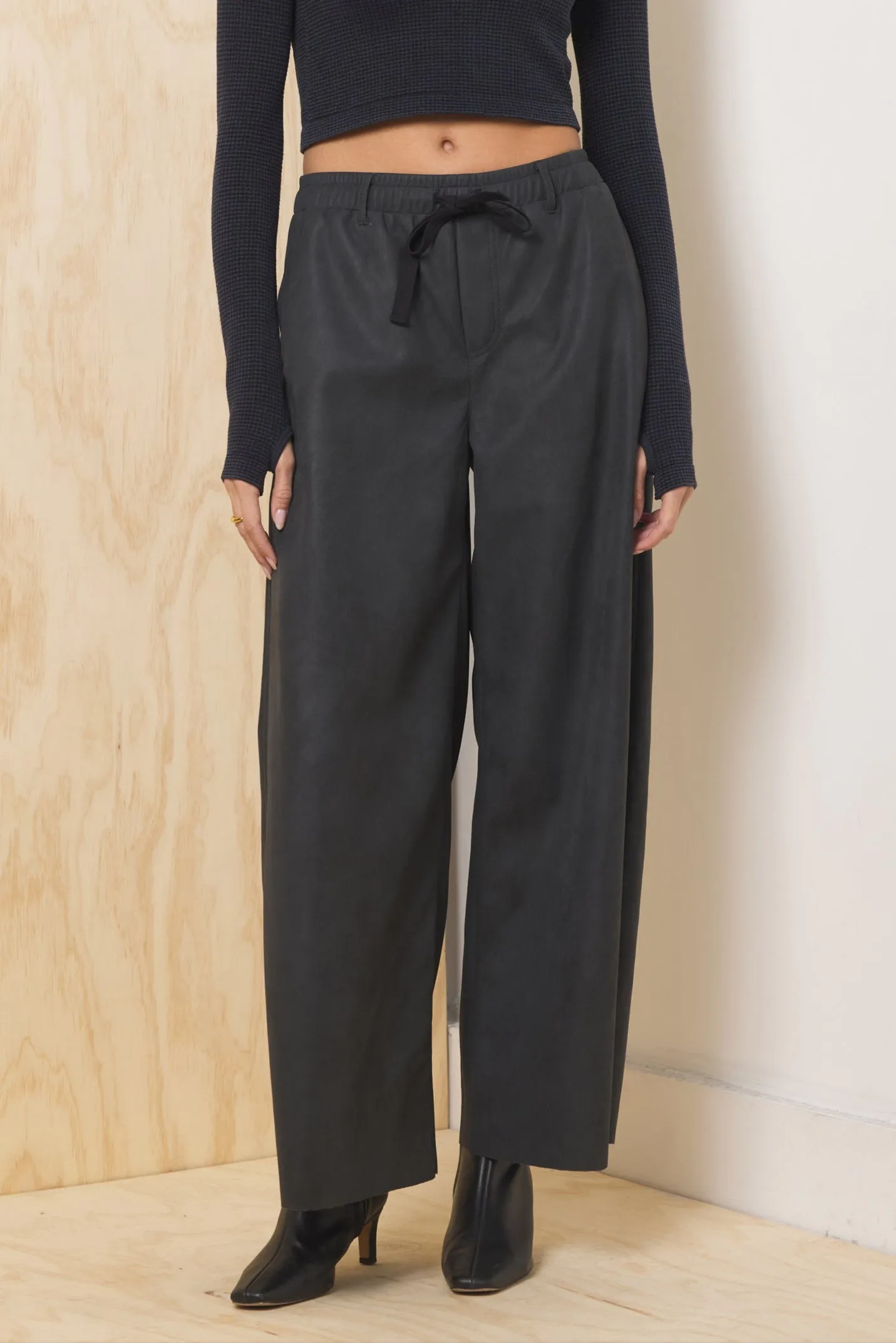 Faux Leather Wide Leg Pant sold by Vintage Havana