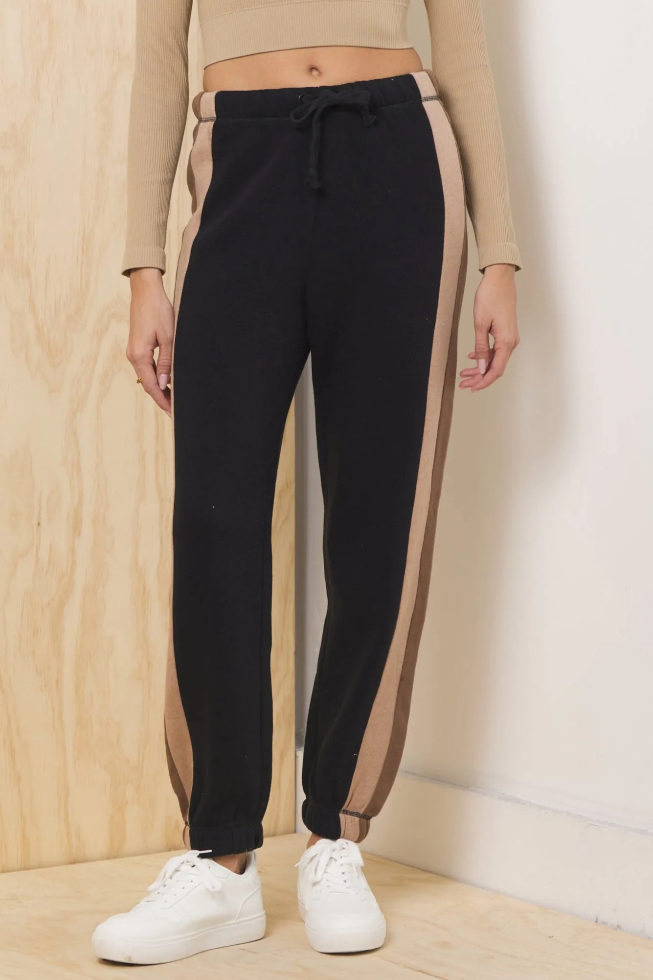 Color Block Burnout Fleece Jogger sold by Vintage Havana