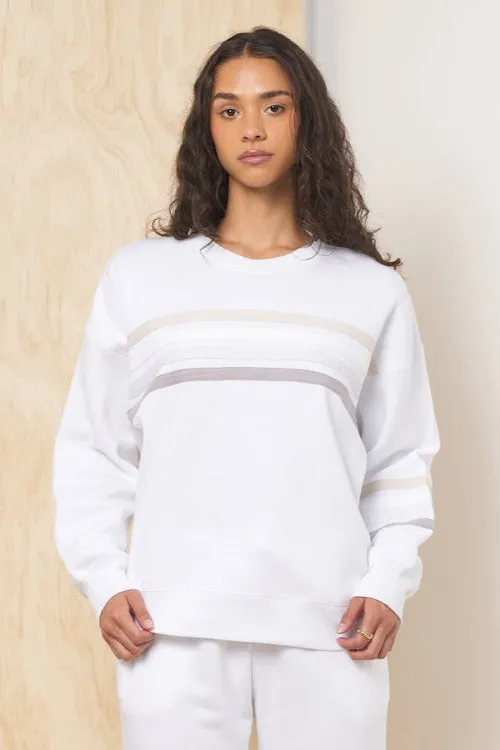 Stripe Burnout Fleece Crewneck sold by Vintage Havana