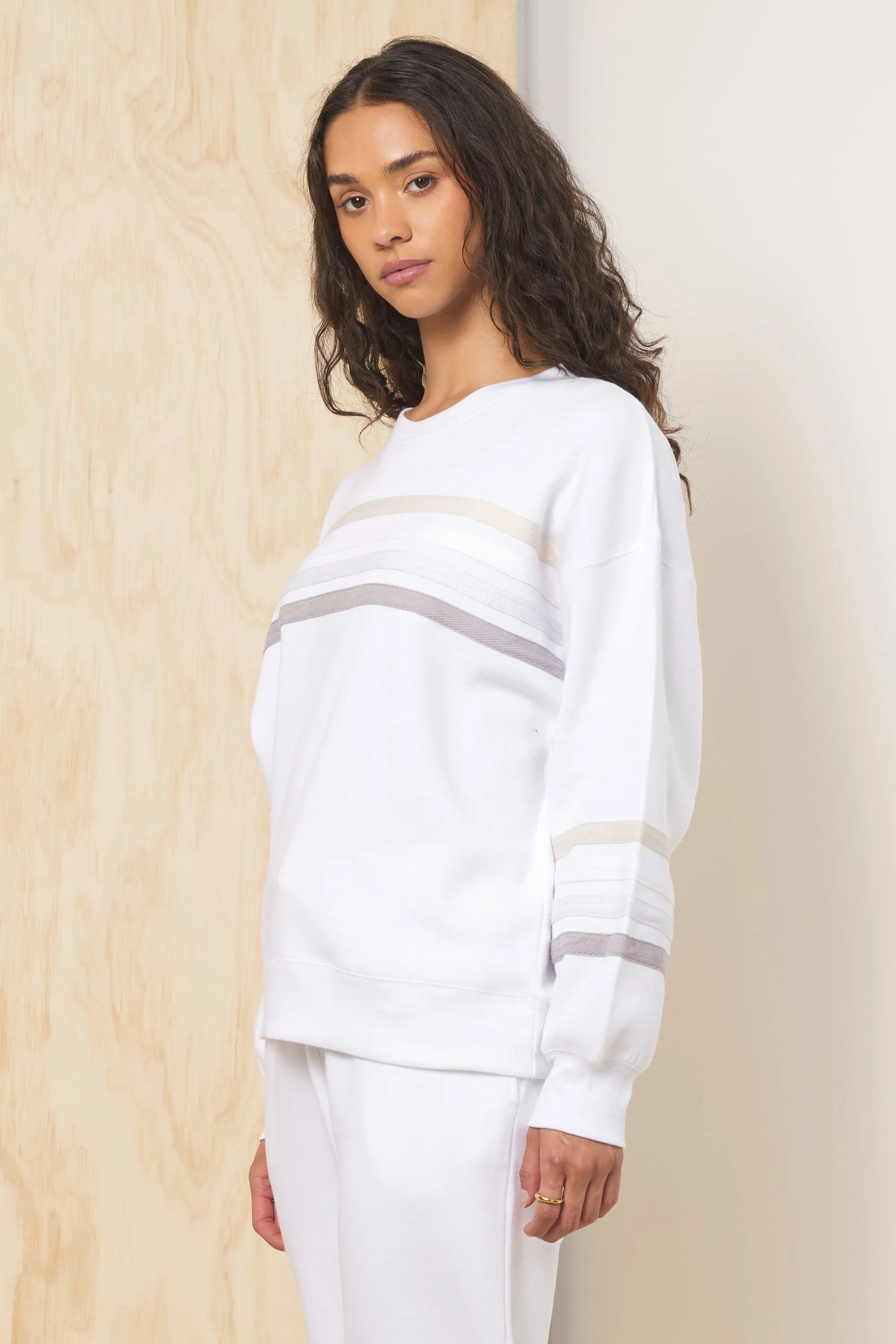 Stripe Burnout Fleece Crewneck sold by Vintage Havana product image thumbnail 3