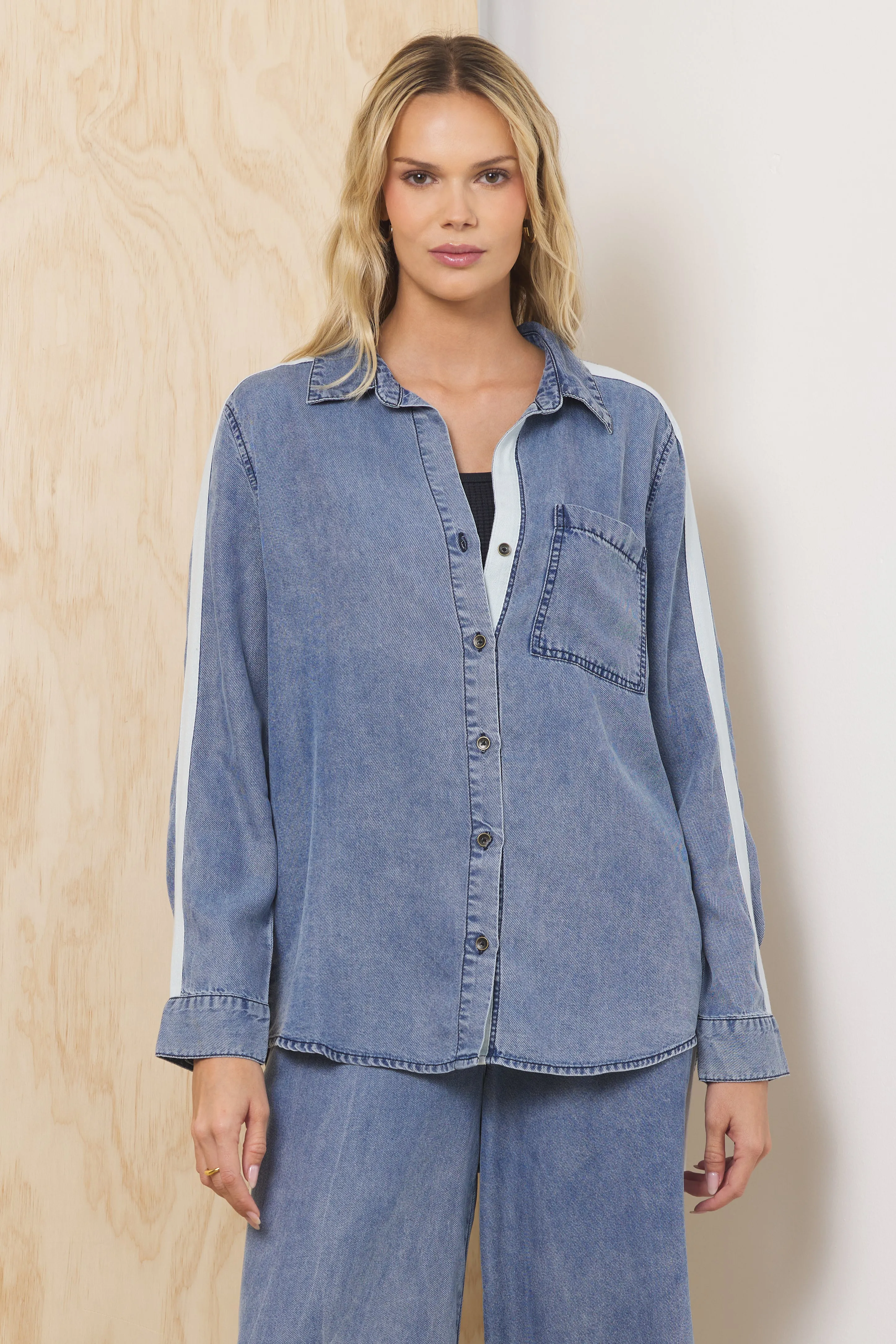 Washed Denim Tencel 2-Piece Set sold by Vintage Havana product image thumbnail 2