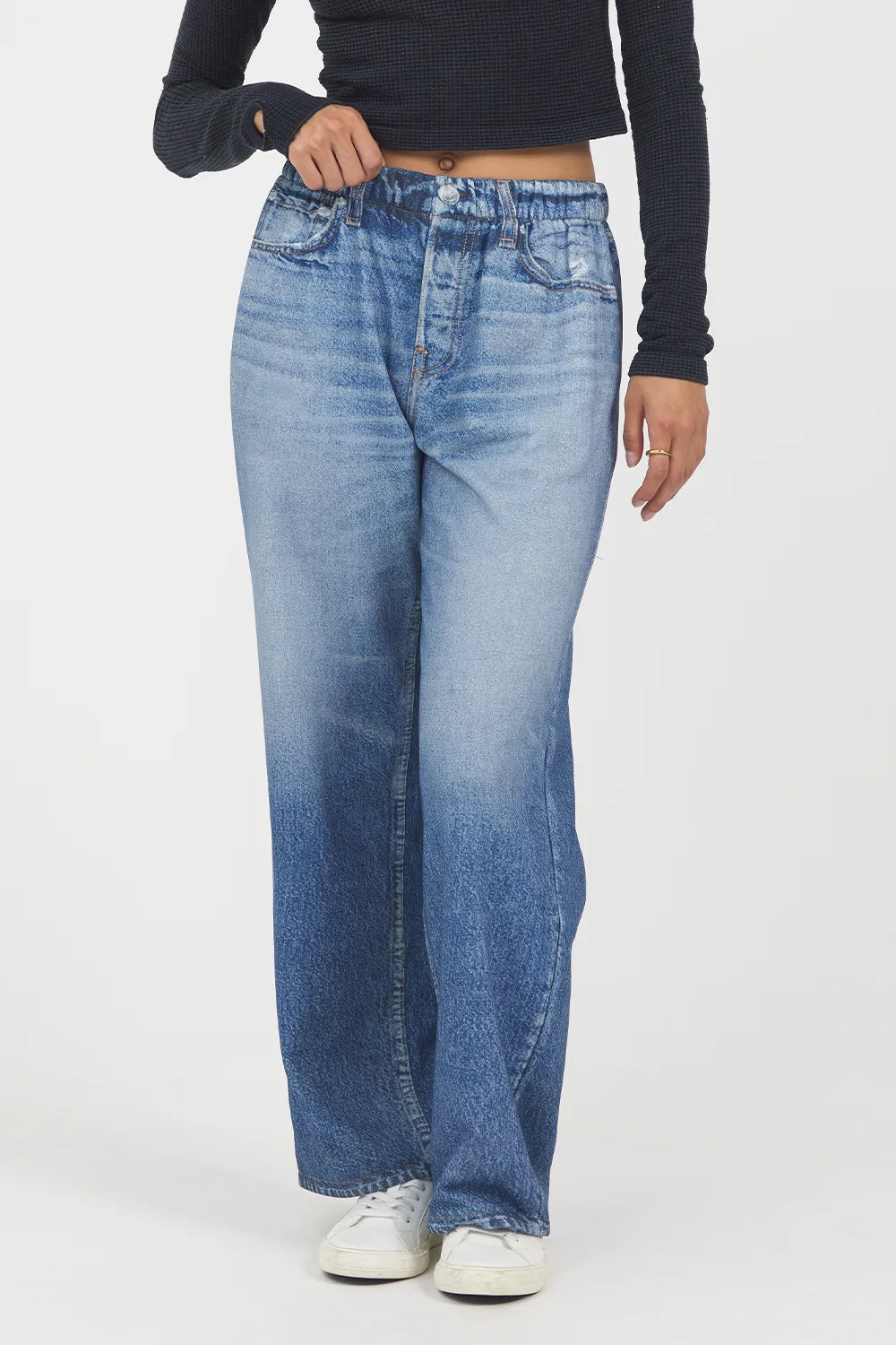 Denim Fleece Wide Leg Pant sold by Vintage Havana