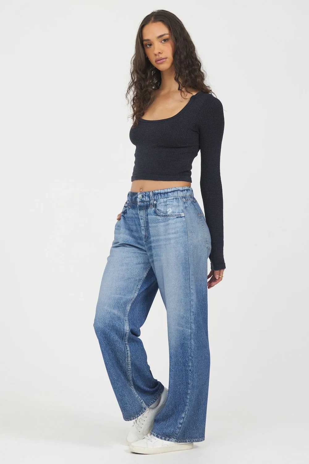 Denim Fleece Wide Leg Pant sold by Vintage Havana product image thumbnail 3