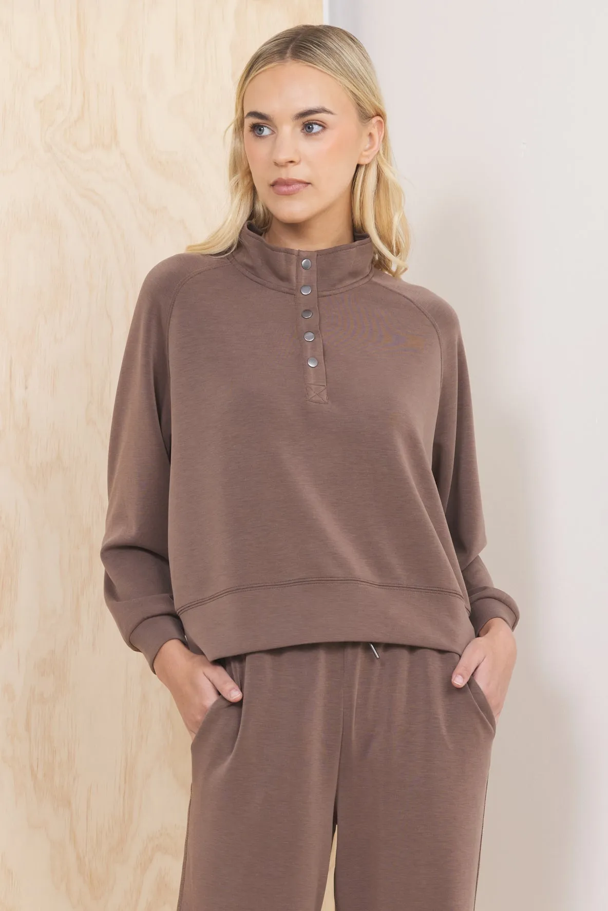 Luxe Cloud Henley Pullover sold by Vintage Havana