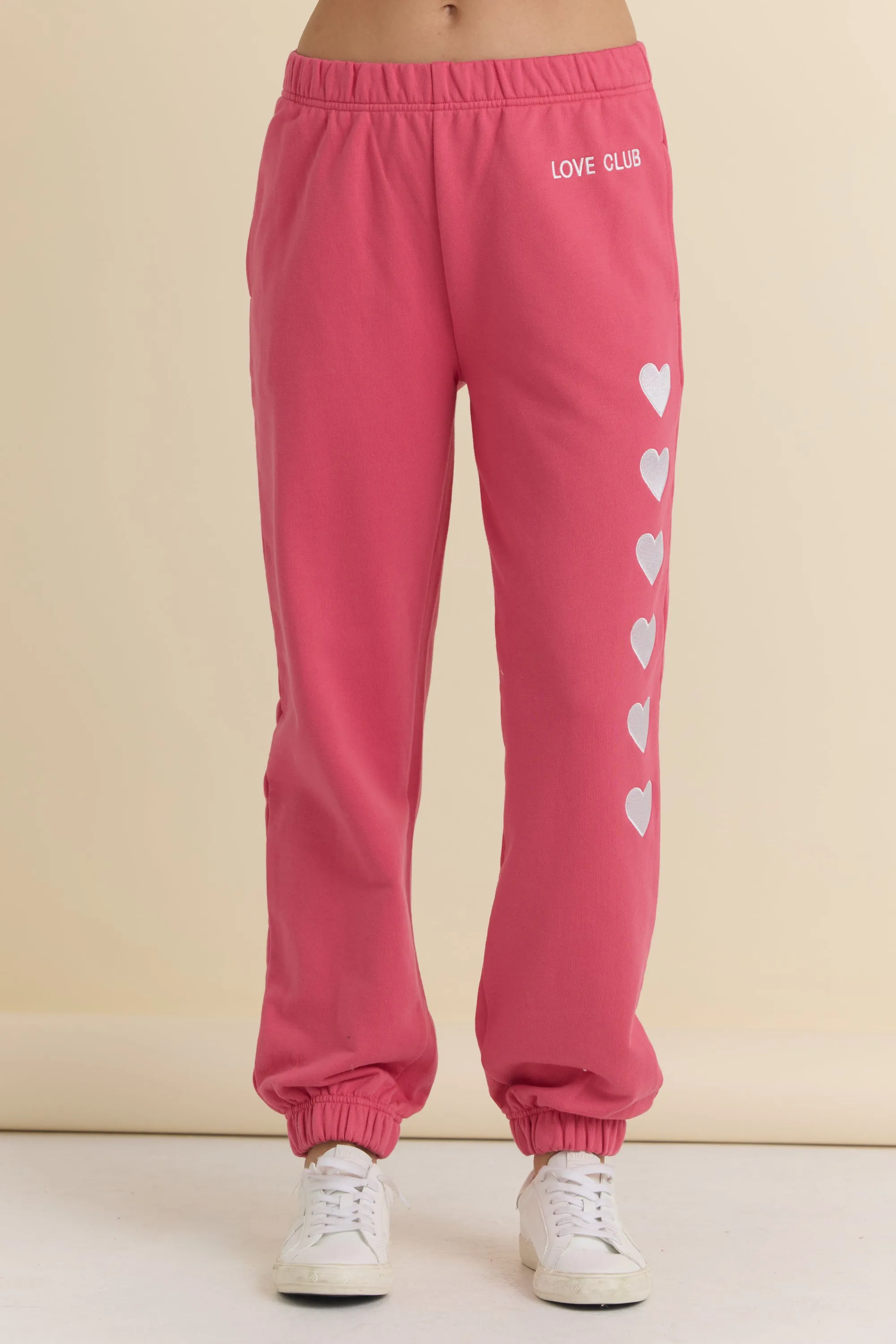 Heart Embroidered French Terry Joggers sold by Vintage Havana product image thumbnail 5