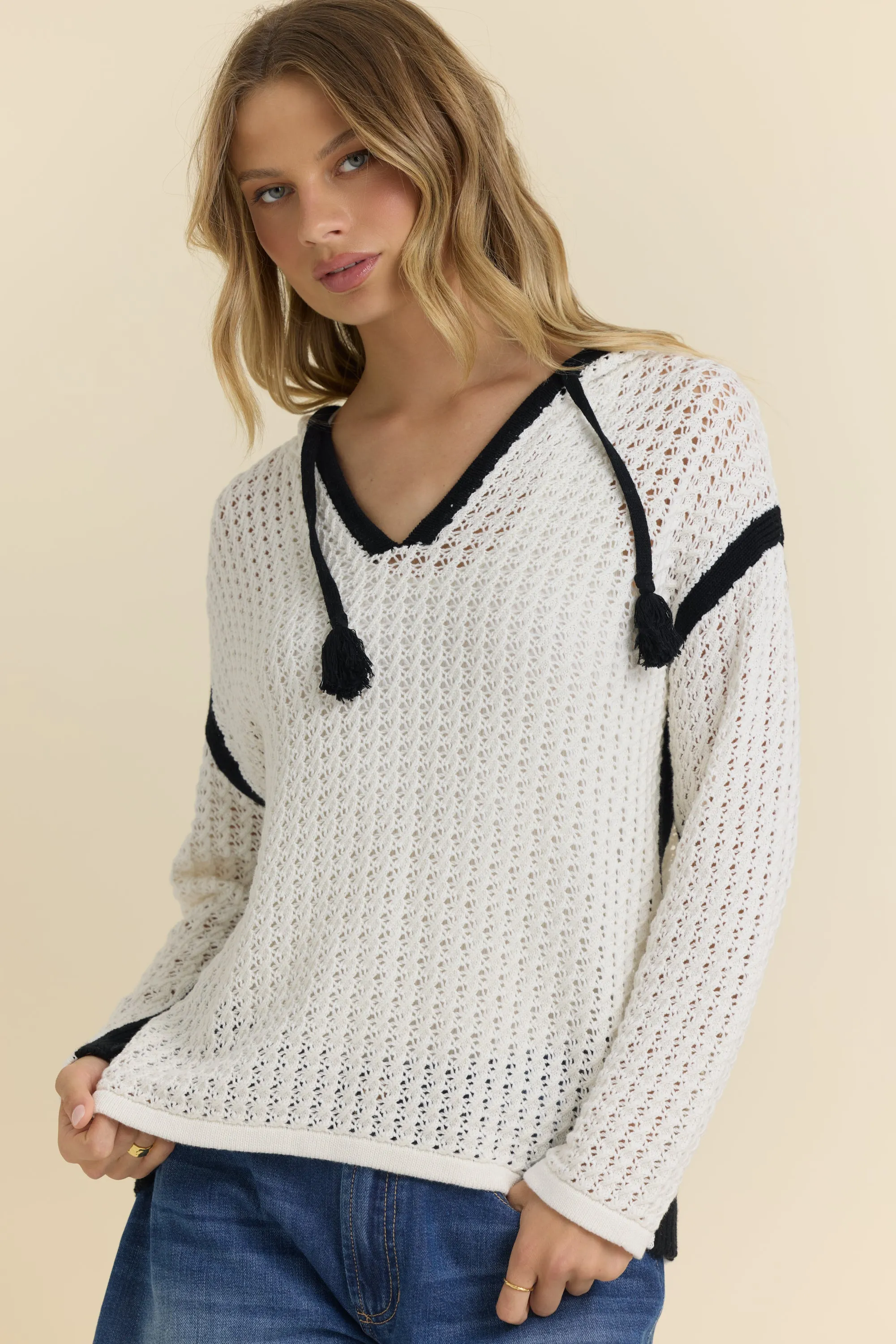 Contrast Crochet Hoodie sold by Vintage Havana product image thumbnail 2