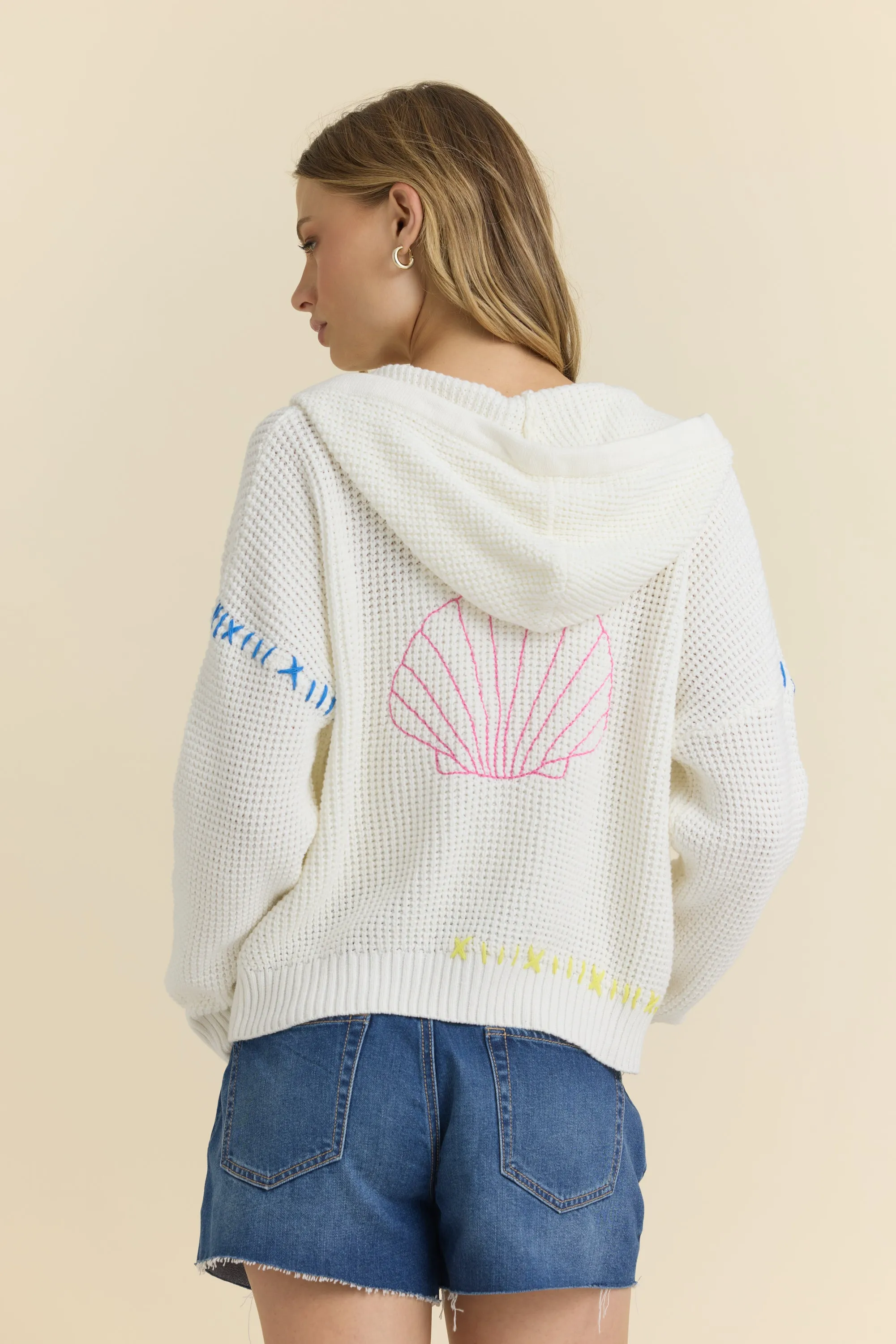 Zip Up Sweater with Embroidery sold by Vintage Havana product image thumbnail 4