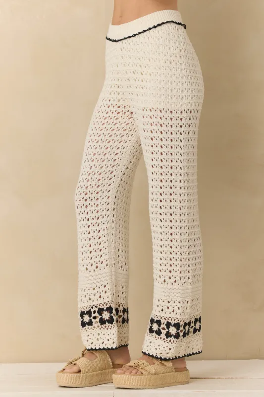 Crochet Floral Wide Leg Pants made by Vintage Havana