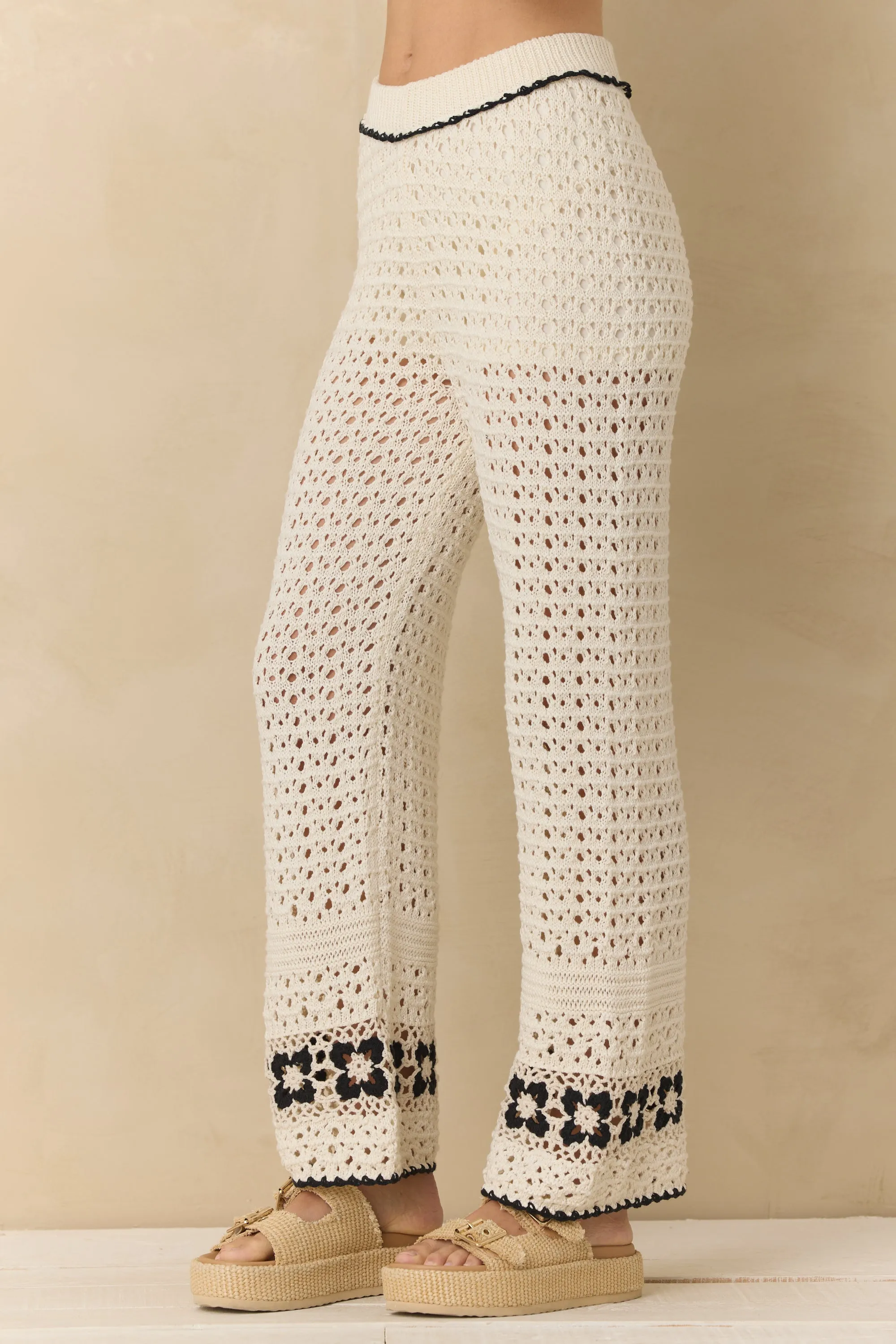 Crochet Floral Wide Leg Pants sold by Vintage Havana