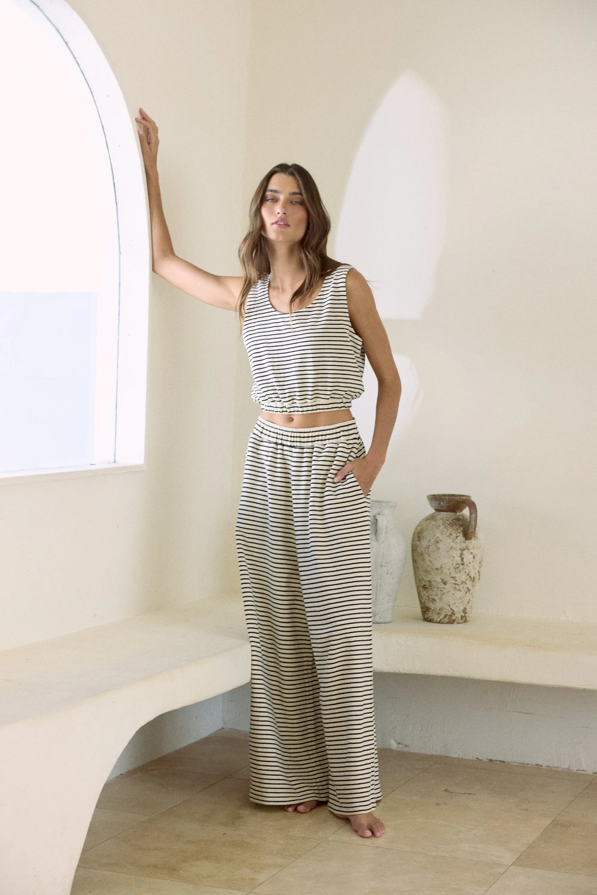 Striped French Terry Cloth Top sold by Vintage Havana