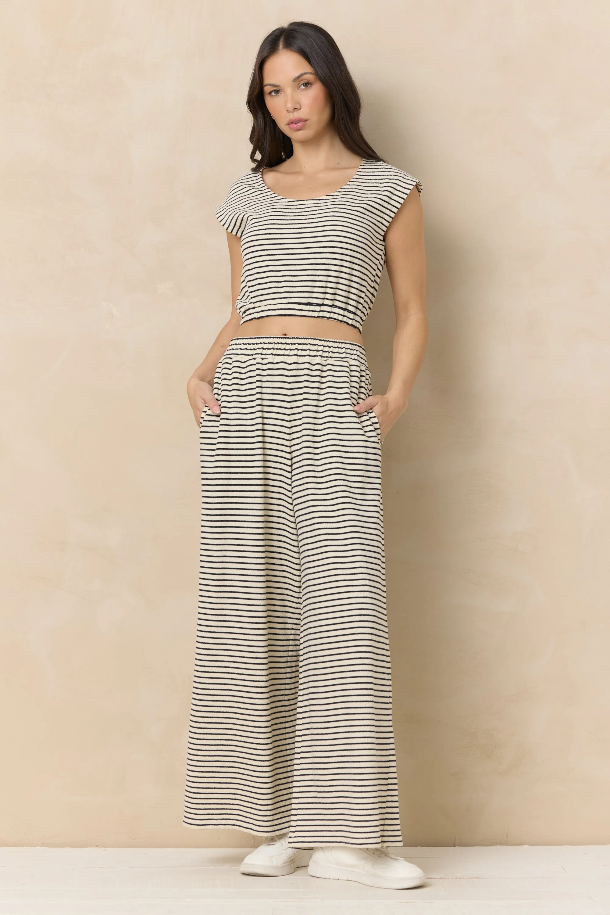 Striped French Terry Cloth Top sold by Vintage Havana product image thumbnail 4