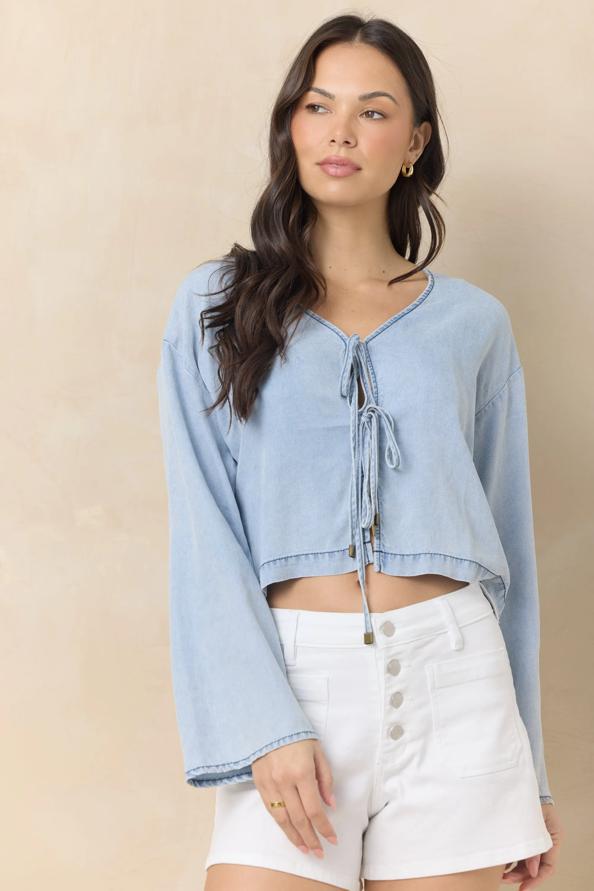 Tencel Tie Front Top sold by Vintage Havana