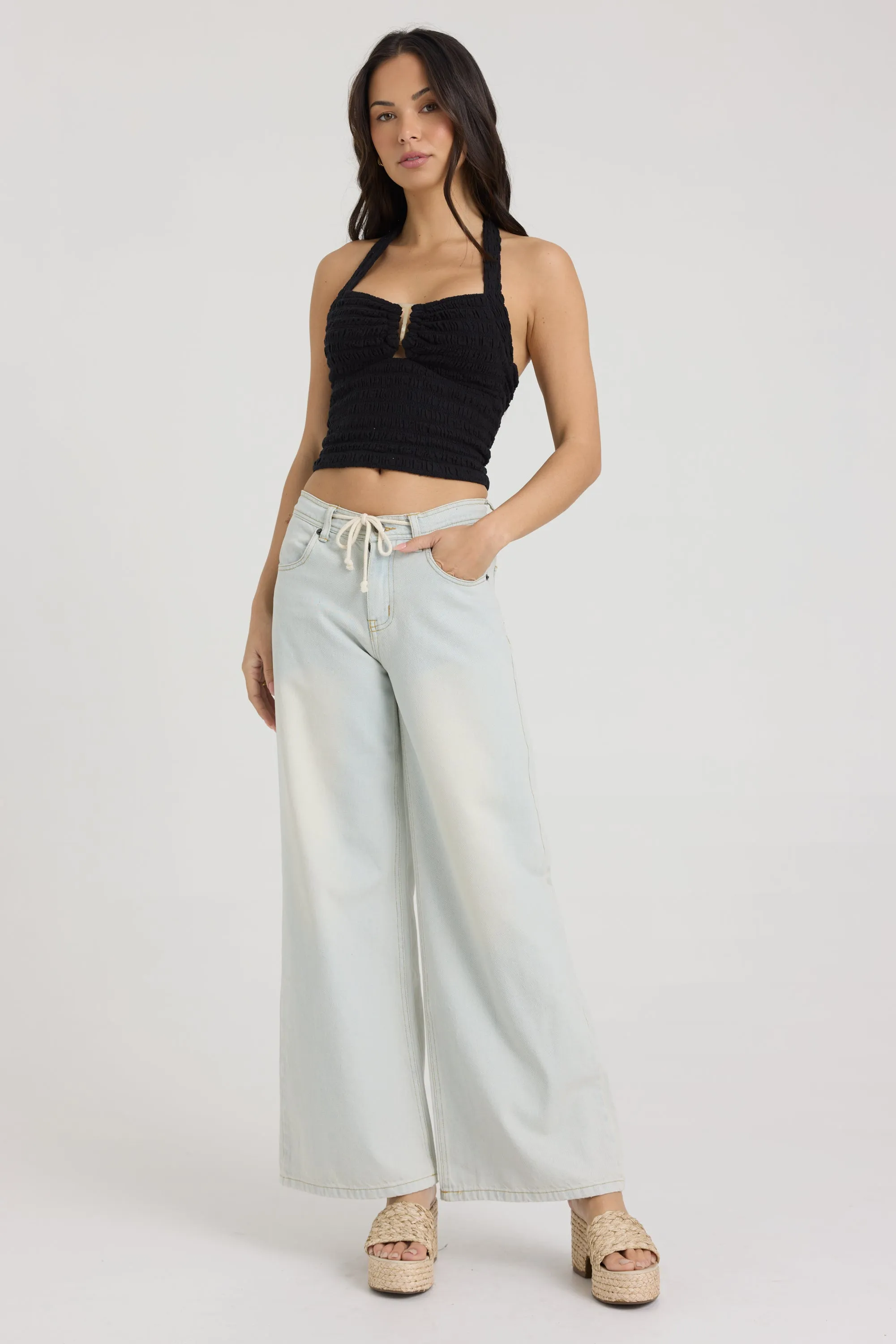 Smocked Linen Halter Top sold by Vintage Havana product image thumbnail 2