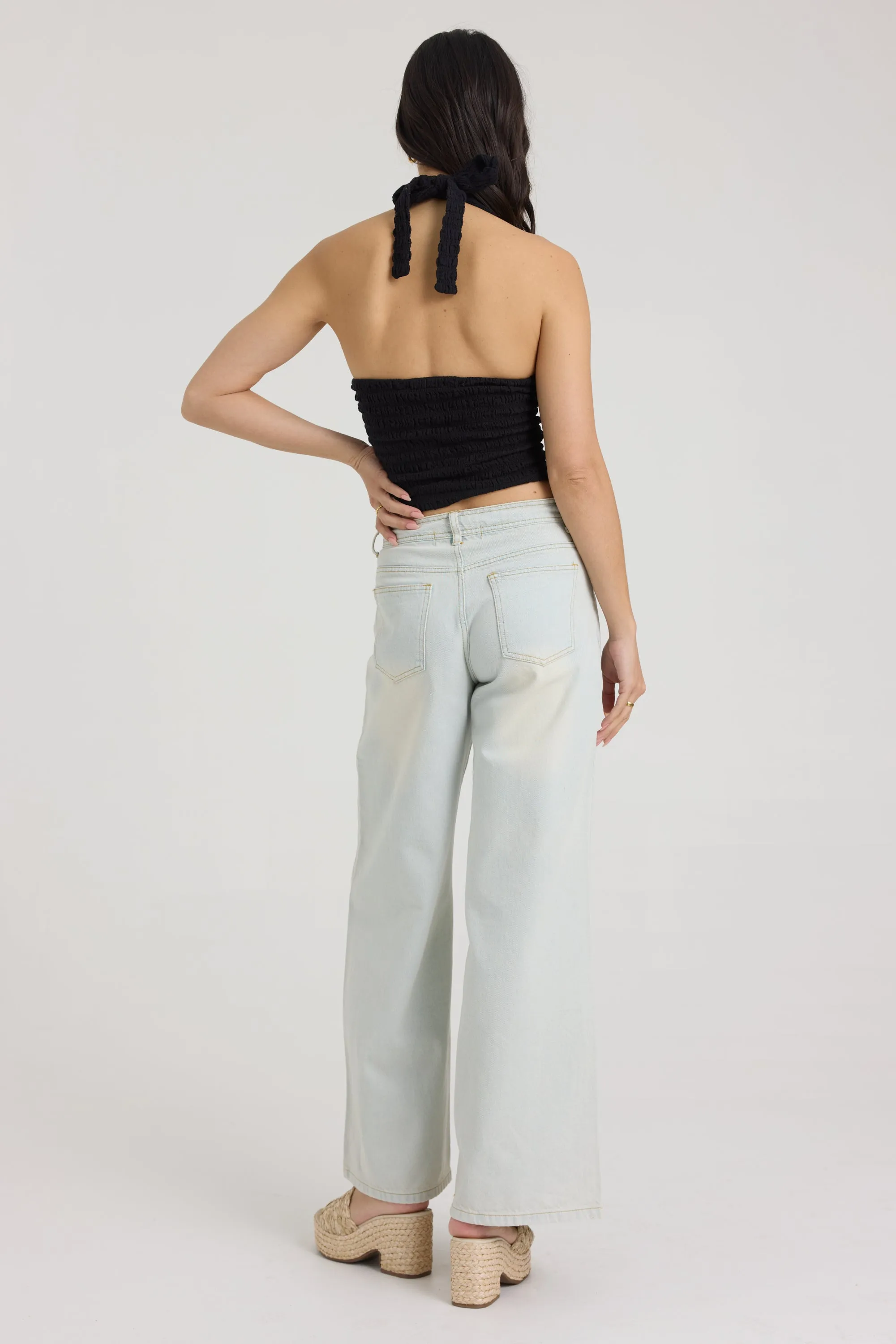 Smocked Linen Halter Top sold by Vintage Havana product image thumbnail 3