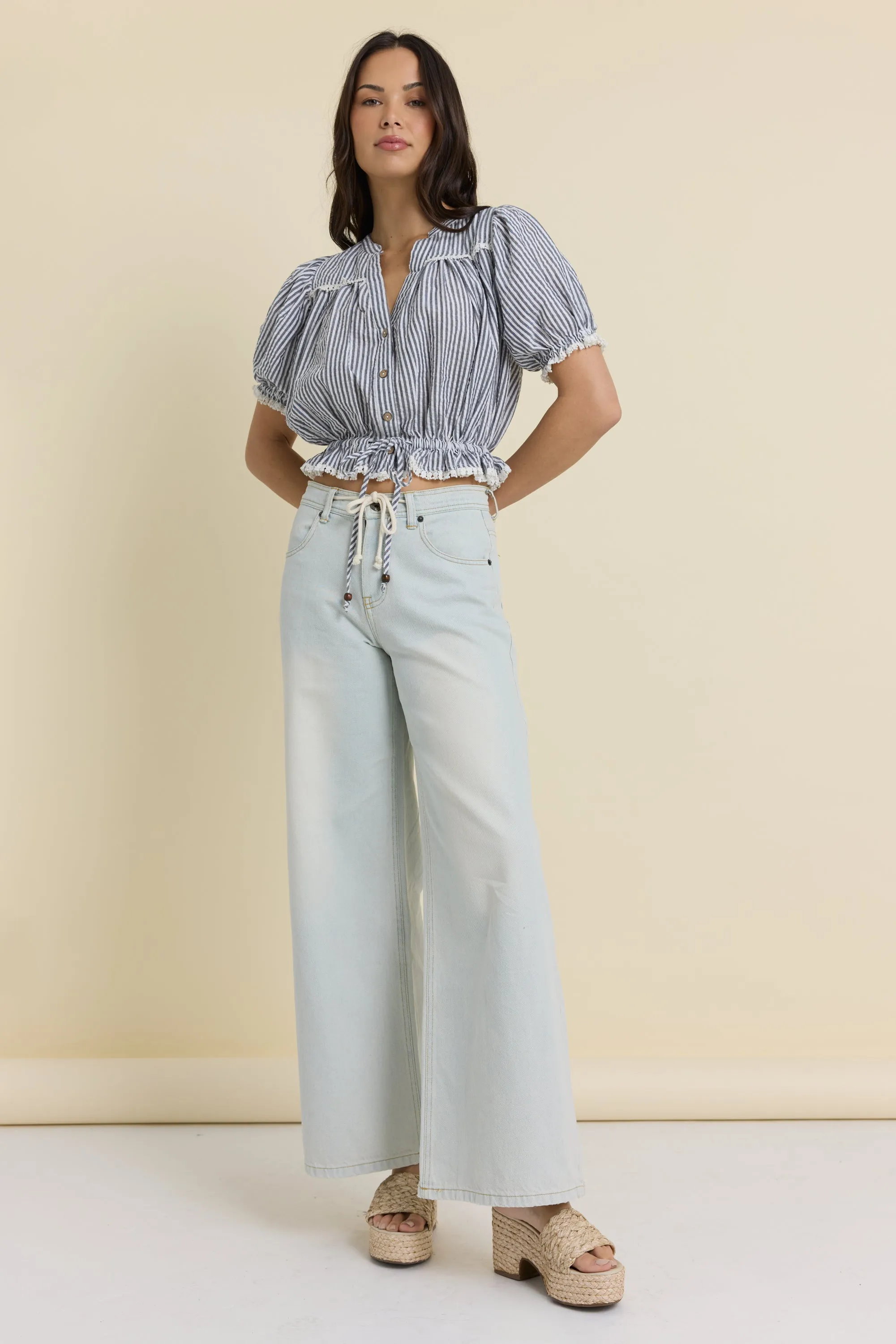 Puff Sleeve Woven Top sold by Vintage Havana product image thumbnail 2