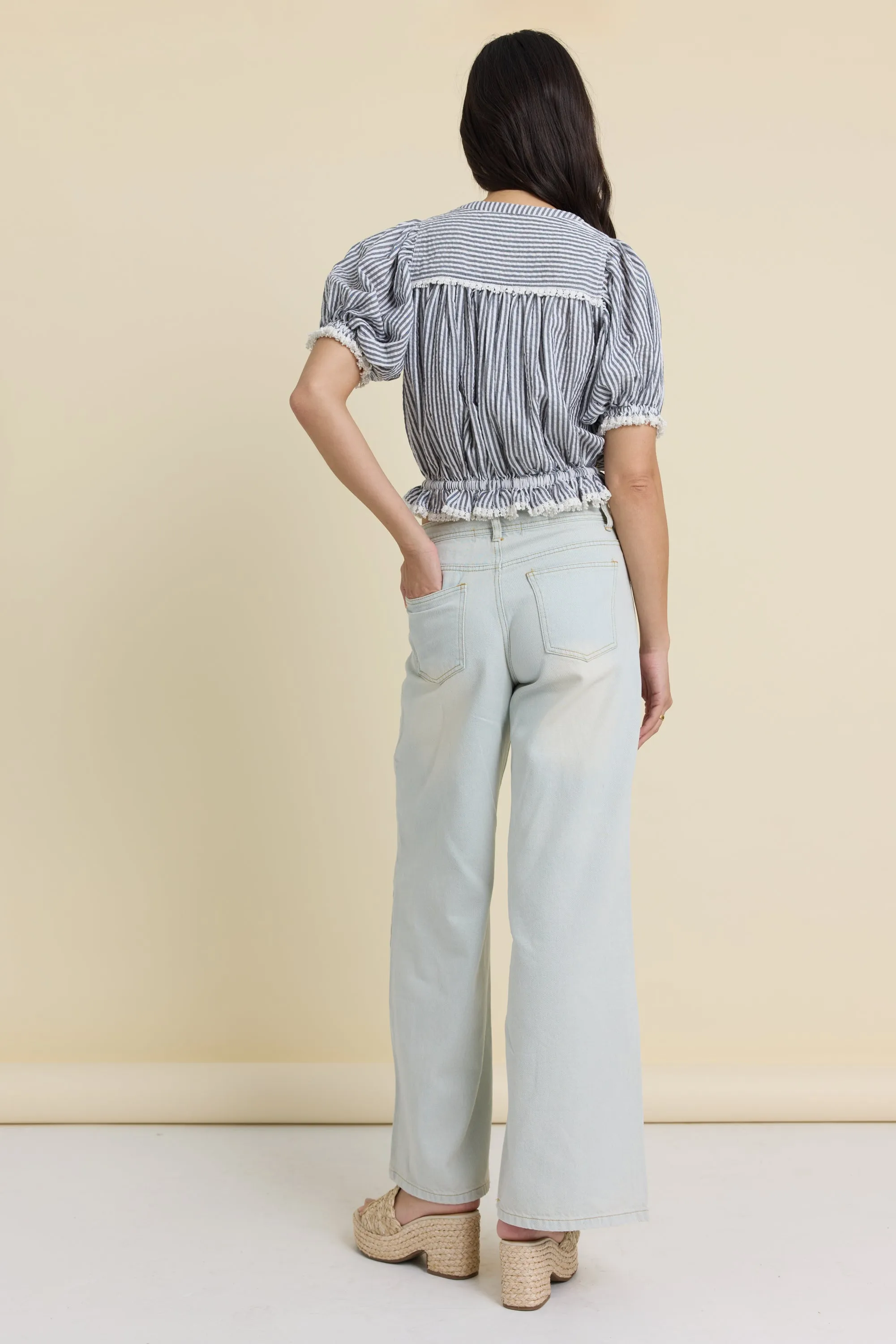 Puff Sleeve Woven Top sold by Vintage Havana product image thumbnail 3