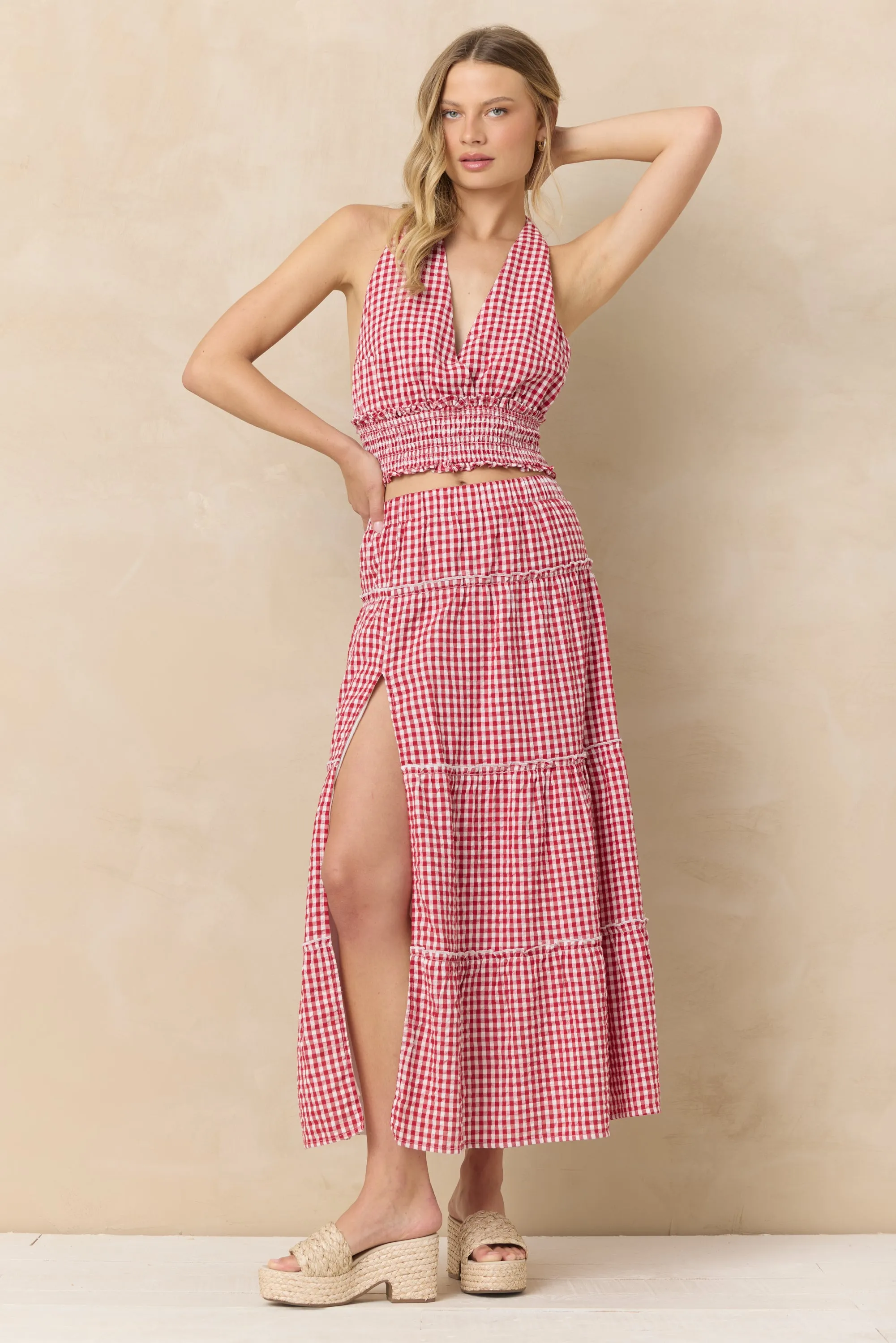 Woven Maxi Skirt with Slit sold by Vintage Havana product image thumbnail 5