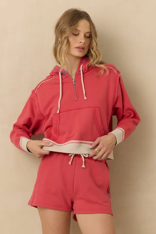 French Terry Nautical Print Hoodie made by Vintage Havana