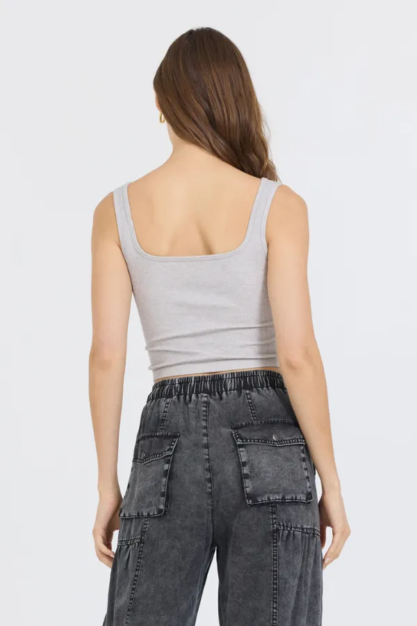 Heather Grey Seamless Tank Top sold by Vintage Havana product image thumbnail 2