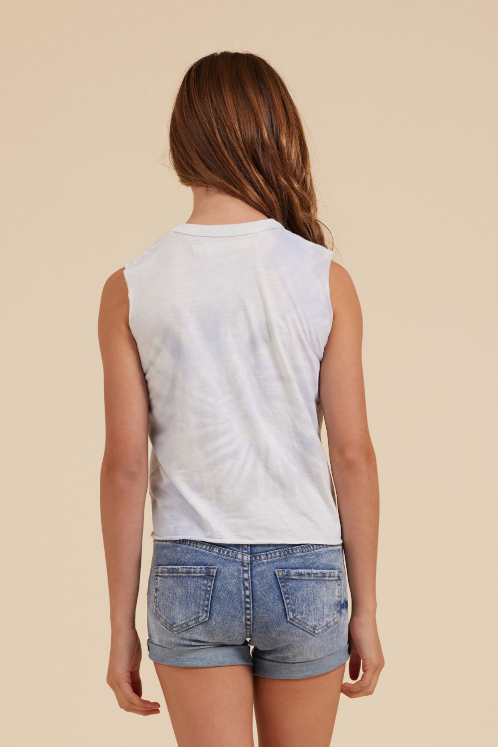 Seaside Blue Tie Dye Tie Front Tank sold by Vintage Havana product image thumbnail 2