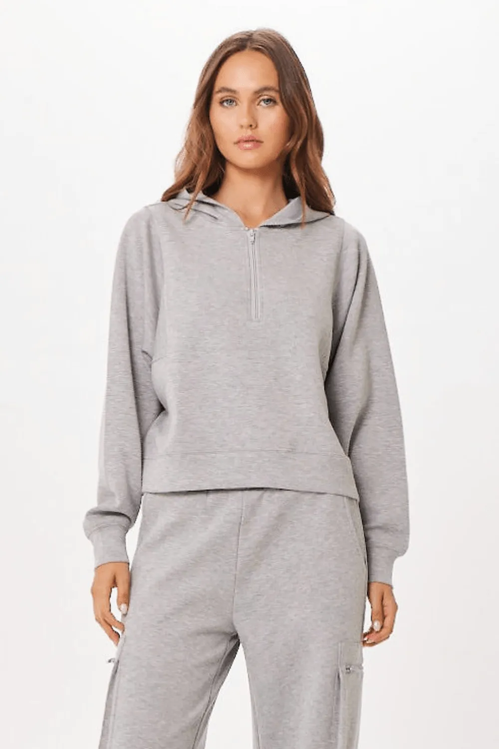 Heather Grey Cloud Half Zip Pullover Hoodie sold by Vintage Havana