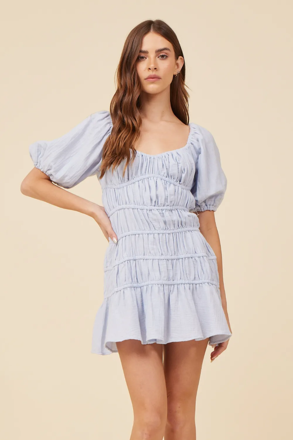 Spring Blue Gauze w/ Jersey Combo Dress sold by Vintage Havana