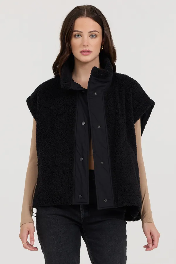 Black Sherpa Parachute Vest sold by Vintage Havana