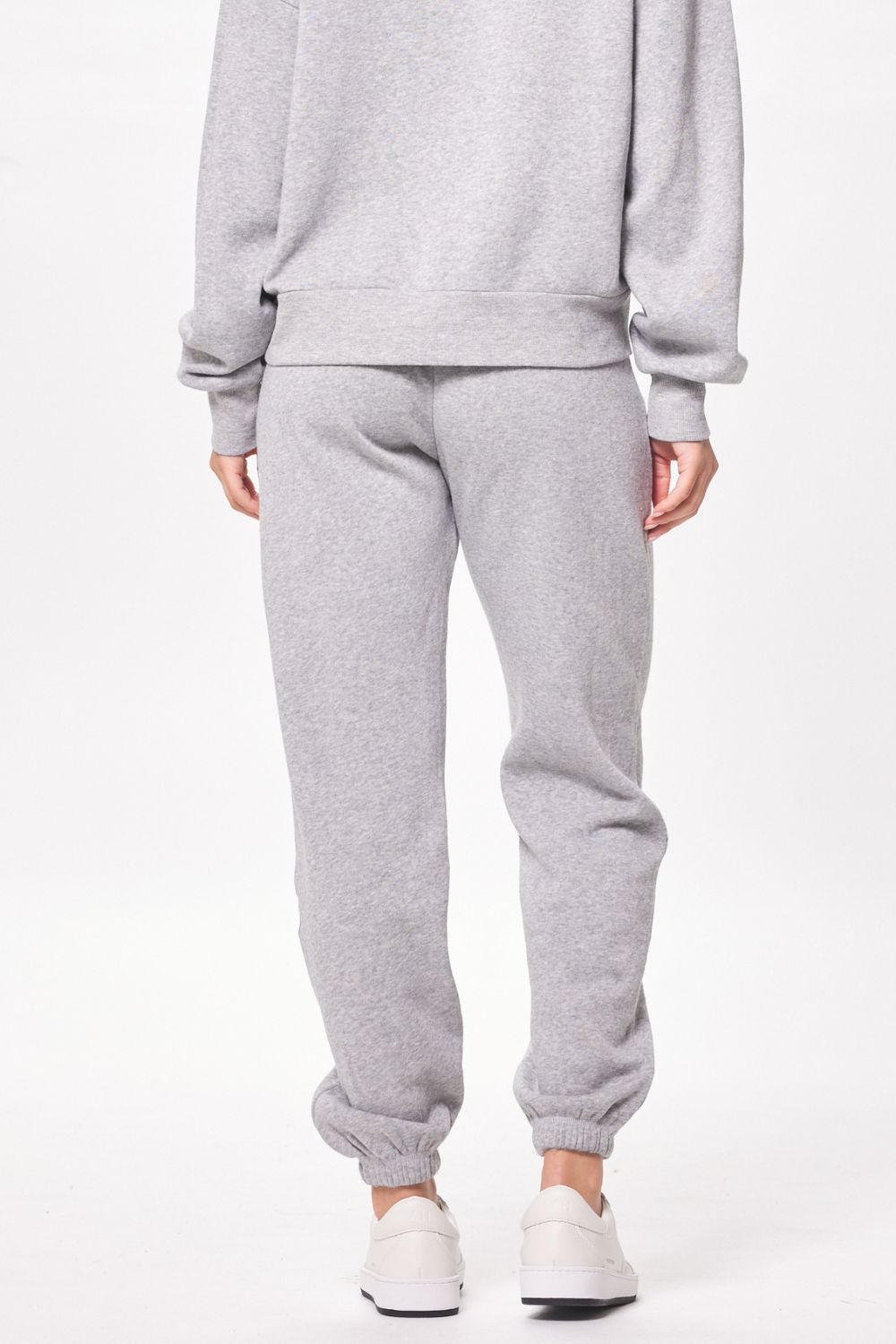 Heather Grey Burnout Fleece Joggers w/ Smiley Embroidery sold by Vintage Havana product image thumbnail 2