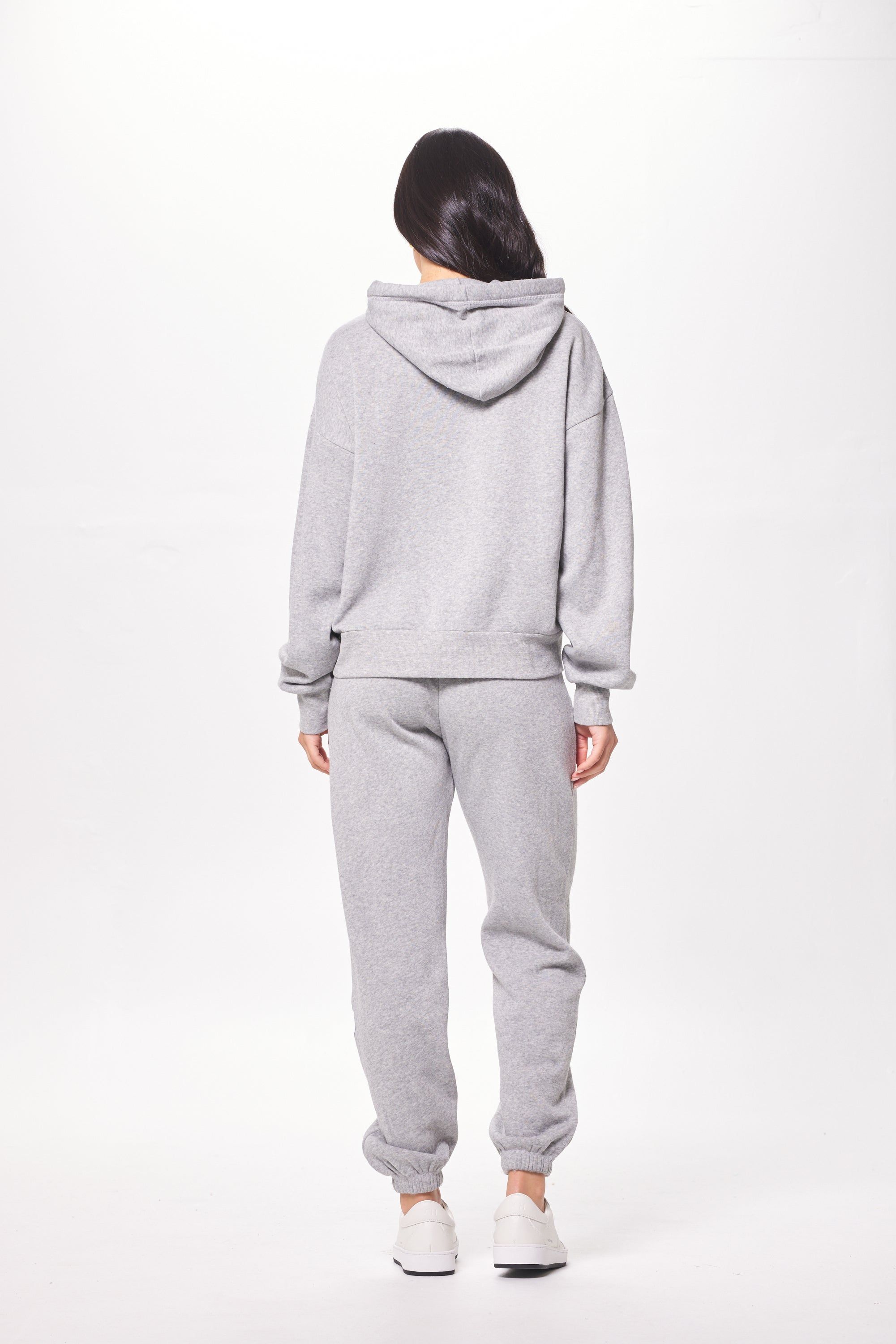 Heather Grey Burnout Fleece Joggers w/ Smiley Embroidery sold by Vintage Havana product image thumbnail 4