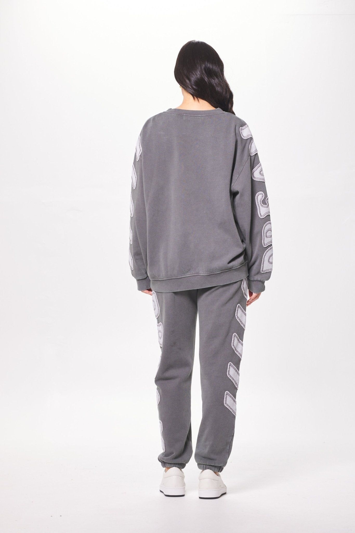 Ash Grey Brushed Fleece Jogger w/ Applique sold by Vintage Havana product image thumbnail 3