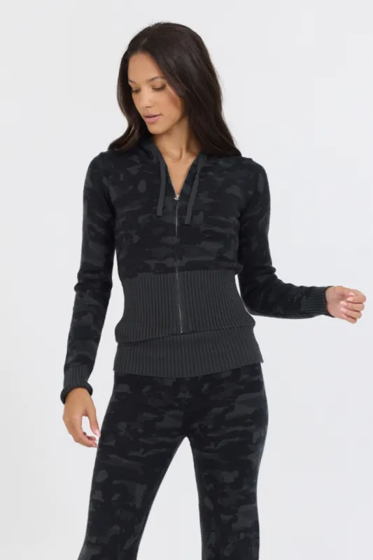 Black Slim Fit Knit Zip Up sold by Vintage Havana