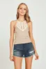 Cuban Sand Crochet Detail Halter Top sold by Vintage Havana