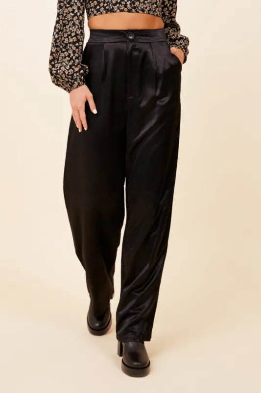 Black Heavy Satin Trouser sold by Vintage Havana