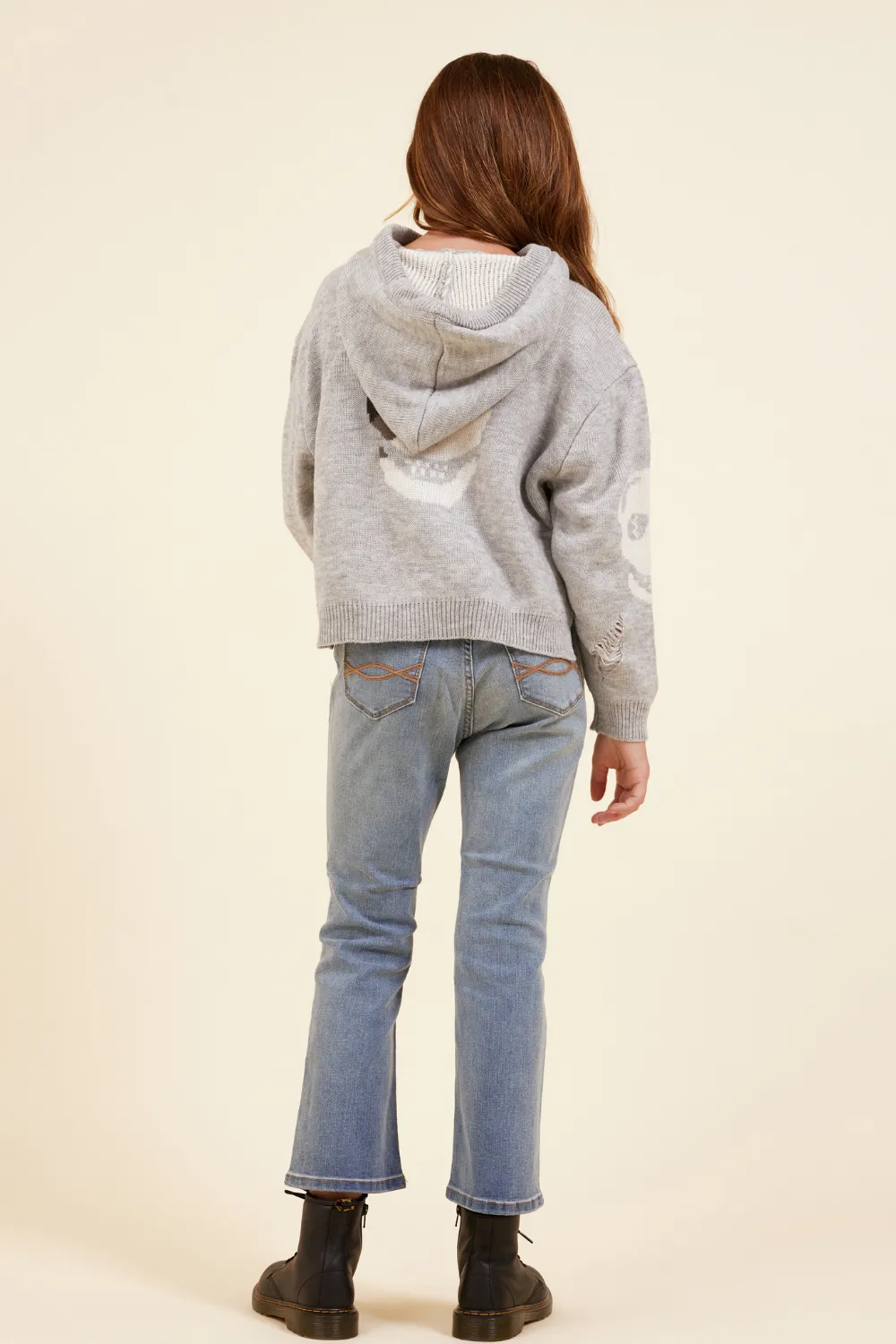 Skull Distressed Sweater Hoodie sold by Vintage Havana product image thumbnail 4