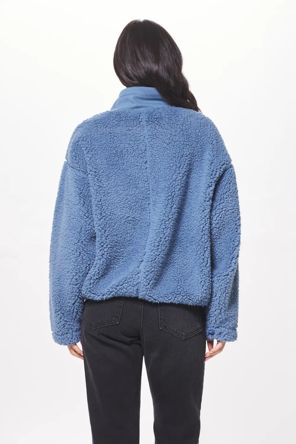Stone Blue Fuzzy Fleece Half Zip sold by Vintage Havana product image thumbnail 2