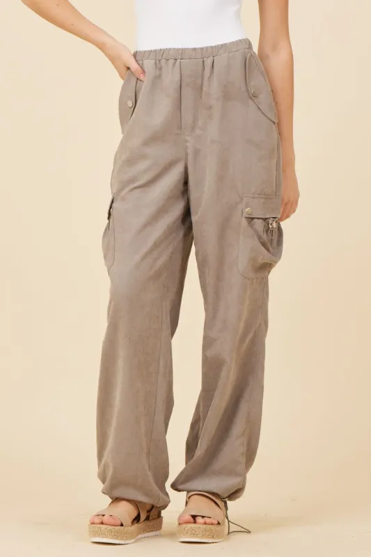Army Grey Soft Sueded Parachute Pant sold by Vintage Havana