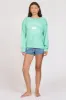 "Summer High" Surf Green Burnout Fleece Crewneck sold by Vintage Havana