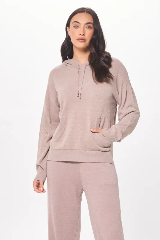 Latte Taupe Plush Knit Pullover Hoodie sold by Vintage Havana