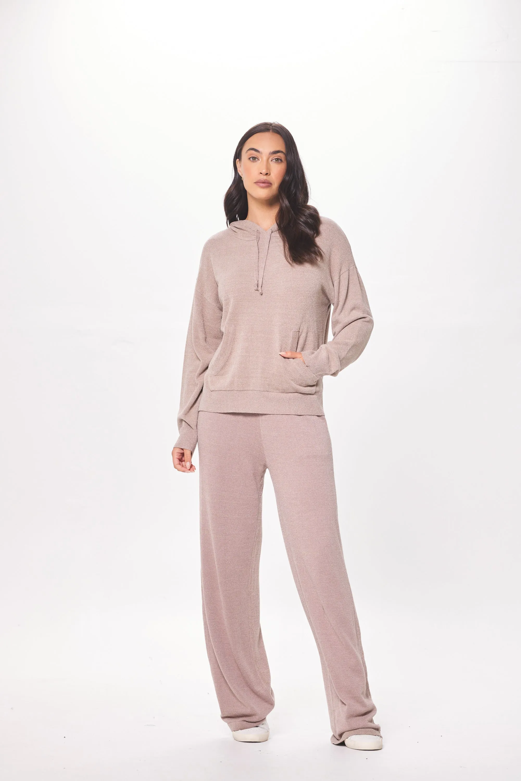 Latte Taupe Plush Knit Pullover Hoodie sold by Vintage Havana product image thumbnail 3